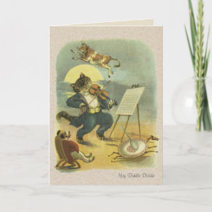 Cartão De Notas Vintage Ei Diddle Diddle Nursery Rhyme Restaurado