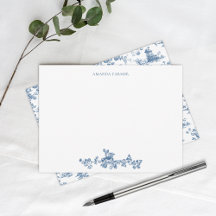 Vintage English Floral Toile de Jouy-Blue
