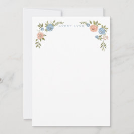 Cartão De Notas Vintage Floral