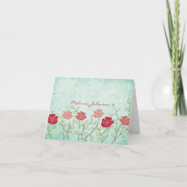 Cartão De Notas Vintage Floral e deixa o notebook personalizado
