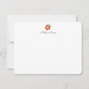Cartão De Notas Vintage - Floral Vermelho Tropical