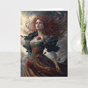 Cartão De Notas Vintage Gothic Female Notecard