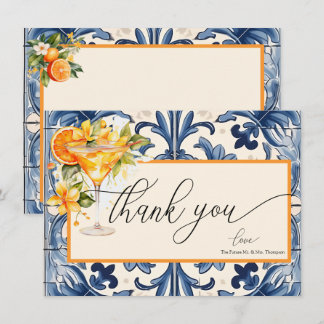 Cartão De Notas Vintage Italiano | Citrus Orange | Floral Obrigado