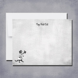 Cartão De Notas Vintage Legal de chapéu preto e branco