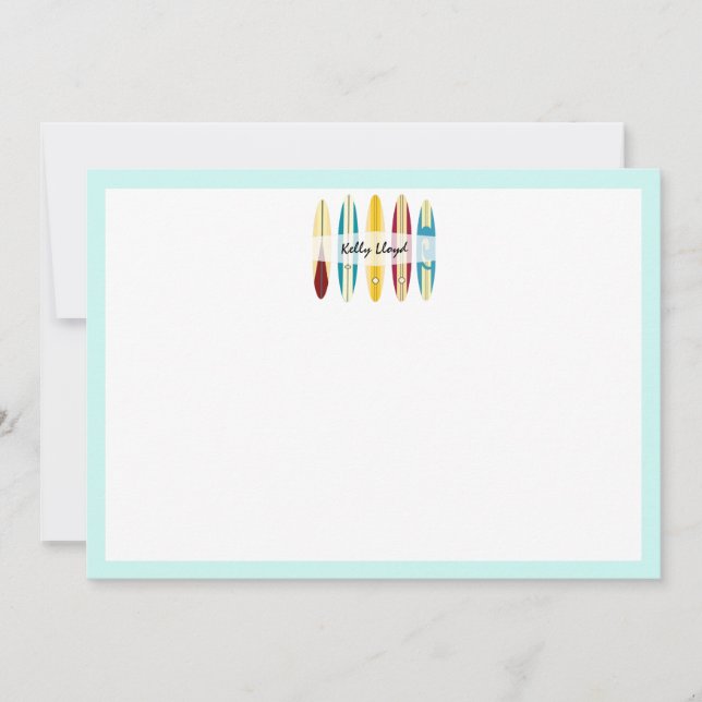 Cartão De Notas Vintage Longboards (Frente)