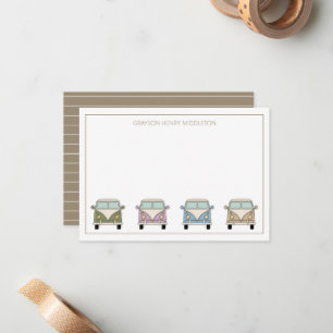 Cartão De Notas Vintage Retro Camper Vans Personalizadas