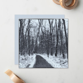 Cartão De Notas Vintage Style Photo Hiking Trail in Winter