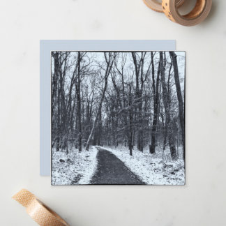 Cartão De Notas Vintage Style Photo Hiking Trail in Winter