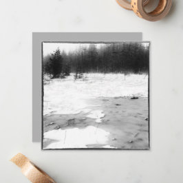 Cartão De Notas Vintage Style Winter Photo Frozen Bog
