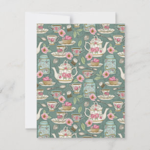 Cartão De Notas Vintage Tea Party