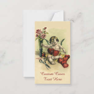 Cartão De Notas Vintage Victorian Dia de os namorados Angel Seamst