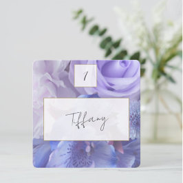 Cartão De Notas Violet Blue Rose Place Setting Card