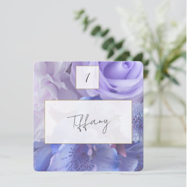Cartão De Notas Violet Blue Rose Place Setting Card (Criador carregado)
