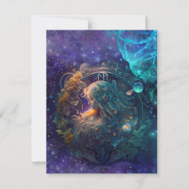 Cartão De Notas Virgo Zodiac - Símbolo Watercolor Design