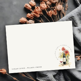 Cartão De Notas Viva, Casamento Floral Amarelo Vermelho