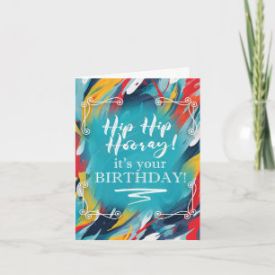 Cartão De Notas Viva o Seu Aniversário Hip Hip Hurra