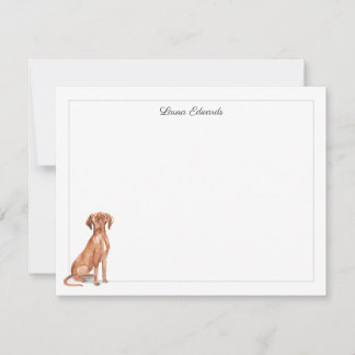 Cartão De Notas Vizsla Dog Gray Border Personalized