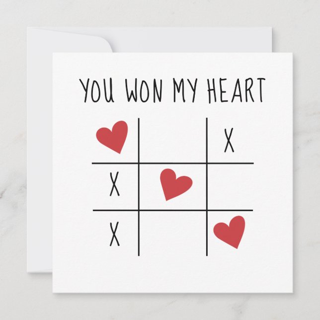 Cartão De Notas Você Ganhou Minha Nota De Coração (Frente)