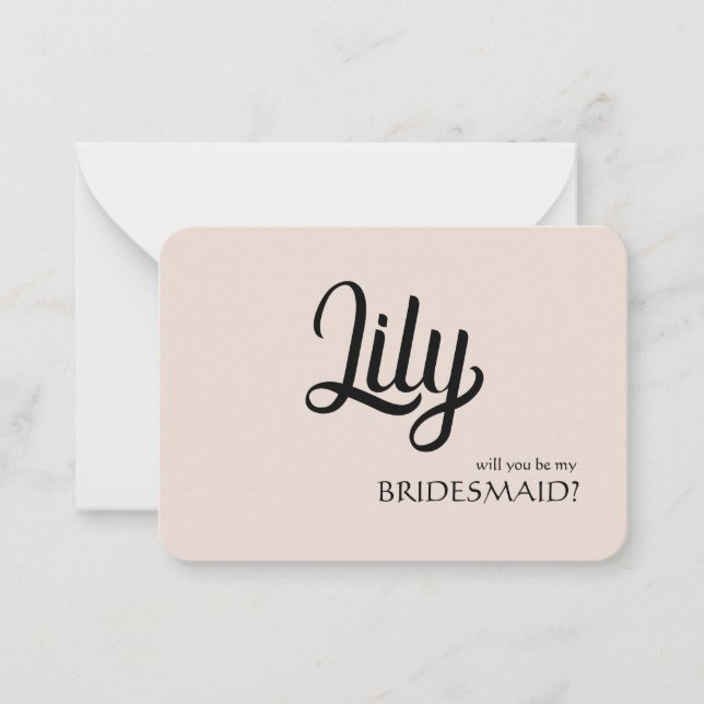 Cartão De Notas Você será minha placa personalizável da Bridesmaid (Frente)