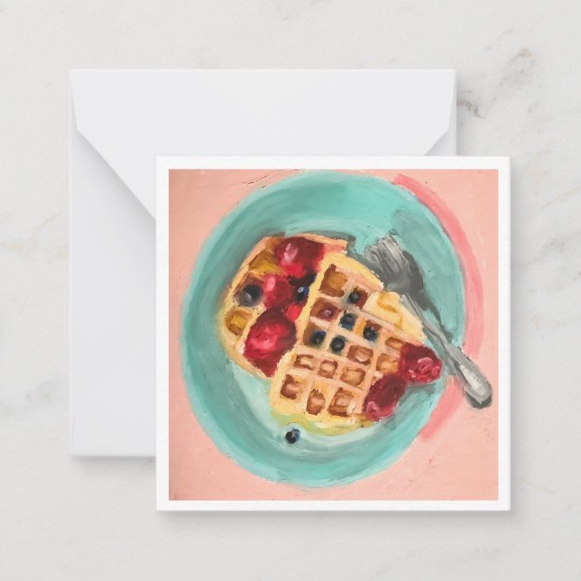 Cartão De Notas Waffles and Berries (Frente)