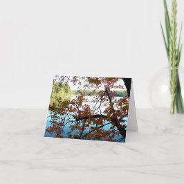 Cartão De Notas Walden Pond através das Folhas de outono