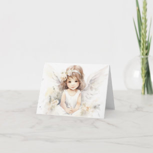 Cartão De Notas Watercolor Angel Girl