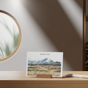 Cartão De Notas Watercolor Big Sky Country Simpatia Obrigado