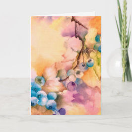 Cartão De Notas Watercolor Blueberry Greeting Card  Any Occasion