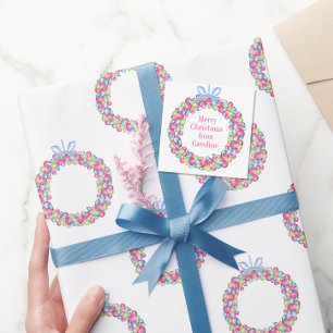 Cartão De Notas Watercolor Christmas Colorors Wreath