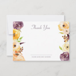 Cartão De Notas Watercolor Floral Obrigado