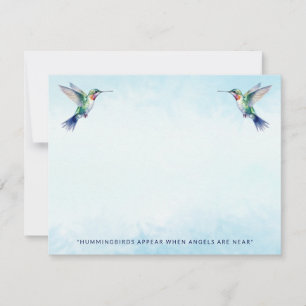 Cartão De Notas Watercolor Hummingbird Citação Memorial