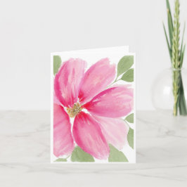 Cartão De Notas Watercolor Magenta Bloom
