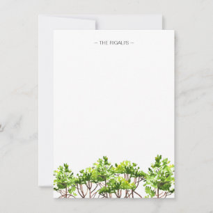 Cartão De Notas Watercolor Mangroves - Papel Personalizado