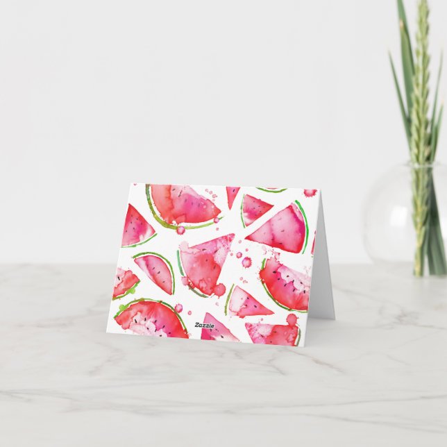 Cartão De Notas Watercolor Melancia 1 (Verso)