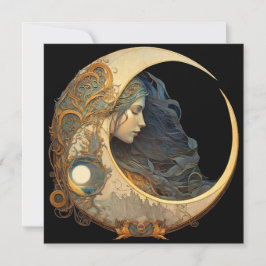 Cartão De Notas Watercolor Moon Goddese