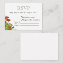 Watercolor Mushroom & Moss Modern RSVP