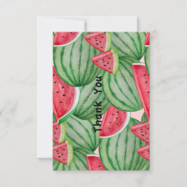 Cartão De Notas Watercolor Watermelle Obrigado