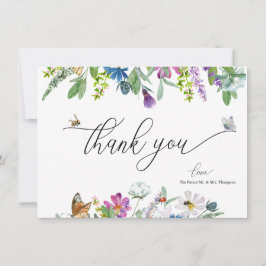 Cartão De Notas Watercolor Wildflower | Floral Obrigado