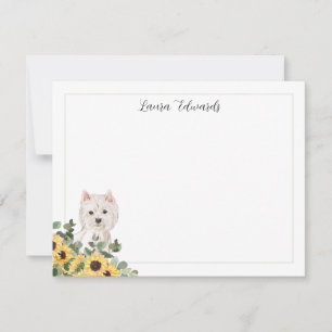 Cartão De Notas Westin Dog Sunflower Eucalyptus Personalizado