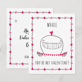 Cartão De Notas Whale You be My Valentine Funny Valentine's Day