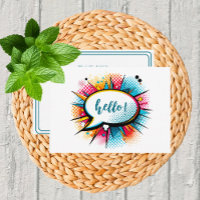 Whimsical Pop Art "Hello" Flat