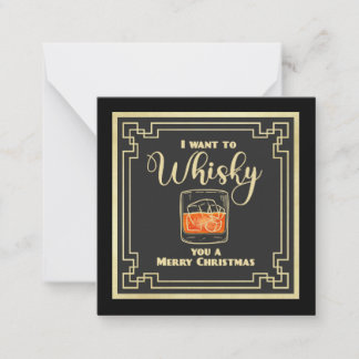 Cartão De Notas Whisky Christmas Flat Note Card