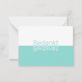 Cartão De Notas White & Aqua Refletion Modern Dutch Obrigado