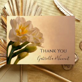 Cartão De Notas White Daffodils Spring Weding Flat Obrigado Nota