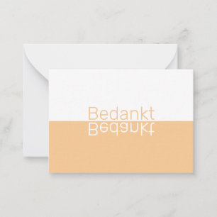 Cartão De Notas White & Light Orange Modern Dutch Obrigado