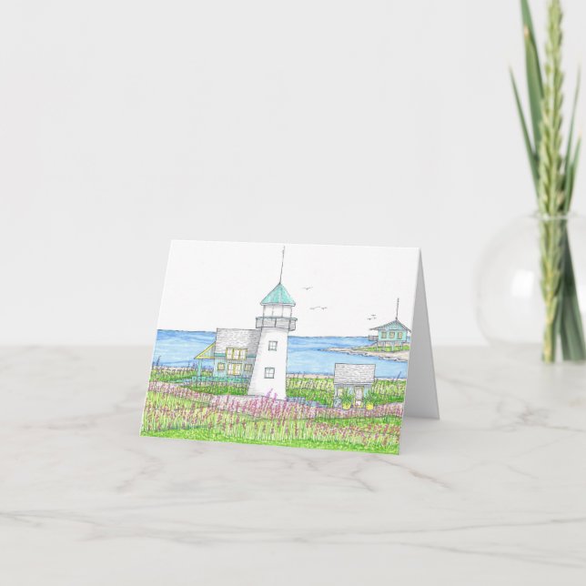 Cartão De Notas White Lighthouse Notecard (Frente)