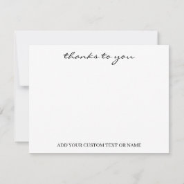 Cartão De Notas White Minimalist | Modern Typography Thank You