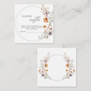 Cartão De Notas Wildflower Boho Fralda Raffle