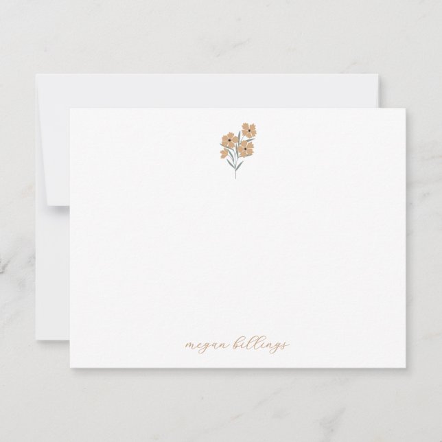 Cartão De Notas Wildflower Personalized Notecards - Thank You Card (Frente)