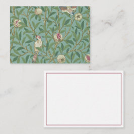 Cartão De Notas William Morris, Birds and Pommegrenates - Verde
